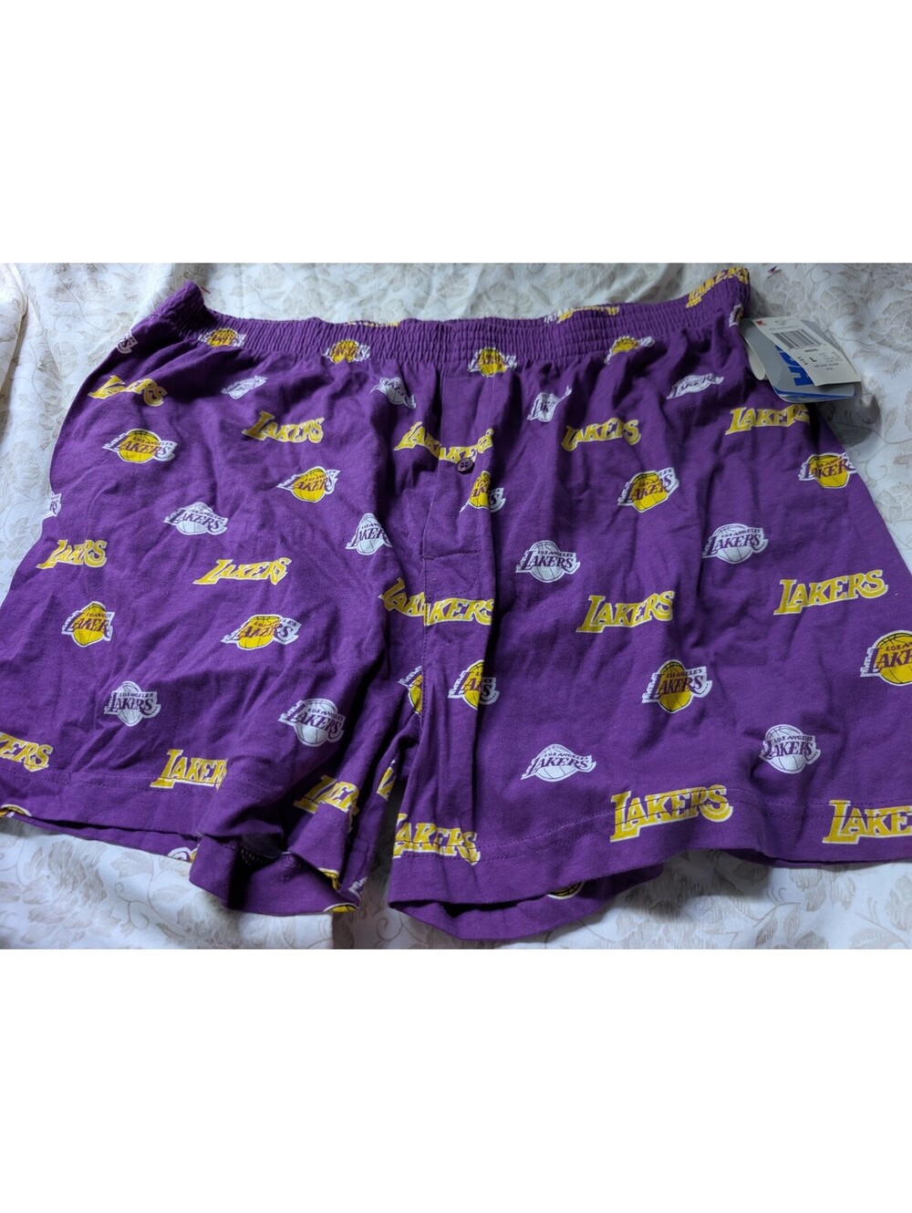 Los Angeles Lakers Purple Cotton Lounge Shorts Size L
